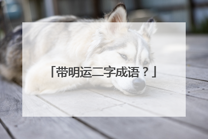 带明运二字成语？