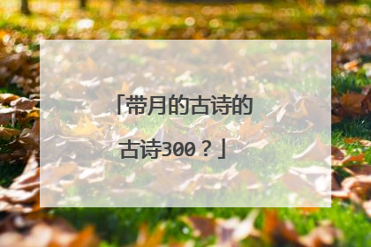 带月的古诗的古诗300?