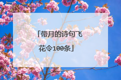 带月的诗句飞花令100条