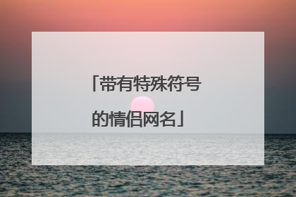 带有特殊符号的情侣网名