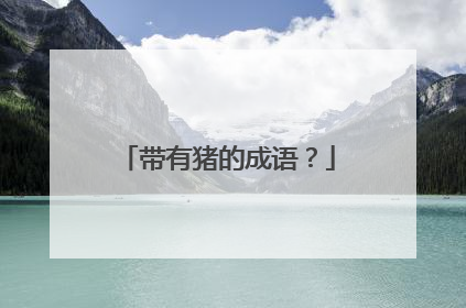 带有猪的成语？