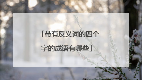 带有反义词的四个字的成语有哪些