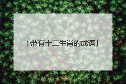 带有十二生肖的成语