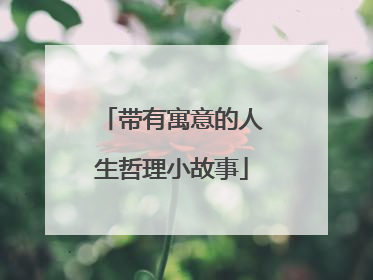 带有寓意的人生哲理小故事
