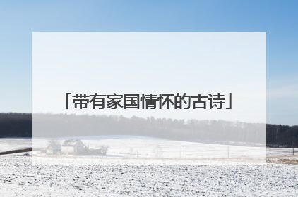 带有家国情怀的古诗