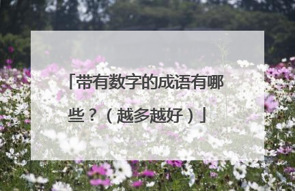 带有数字的成语有哪些？（越多越好）