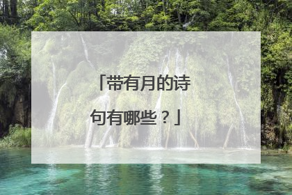 带有月的诗句有哪些？