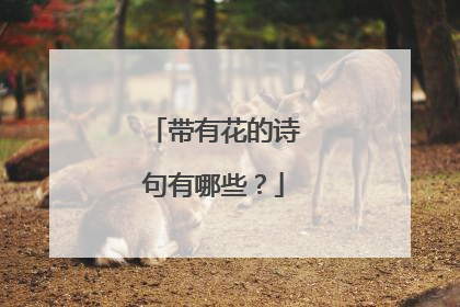 带有花的诗句有哪些？