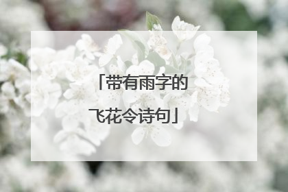 带有雨字的飞花令诗句