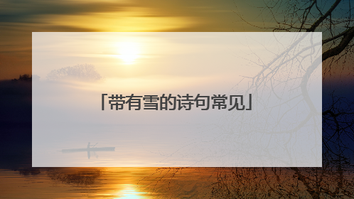 带有雪的诗句常见