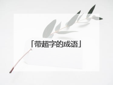 带超字的成语