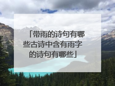 带雨的诗句有哪些古诗中含有雨字的诗句有哪些