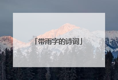 带雨字的诗词