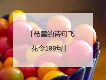 带雪的诗句飞花令100句