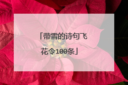 带雪的诗句飞花令100条
