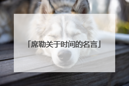 席勒关于时间的名言