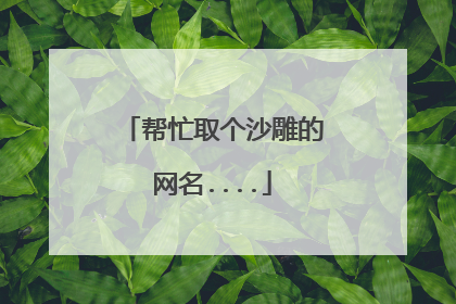 帮忙取个沙雕的网名....