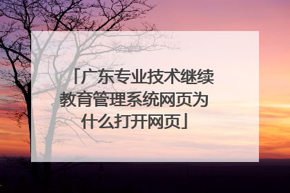 广东专业技术继续教育管理系统网页为什么打开网页