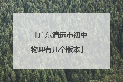 广东清远市初中物理有几个版本