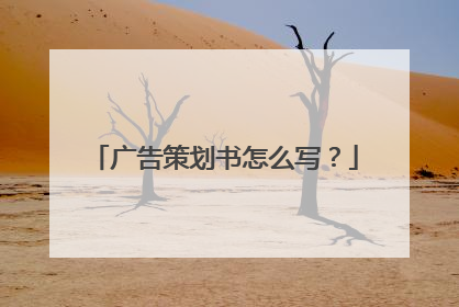 广告策划书怎么写?