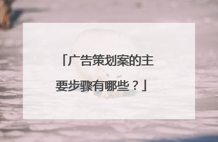 广告策划案的主要步骤有哪些？