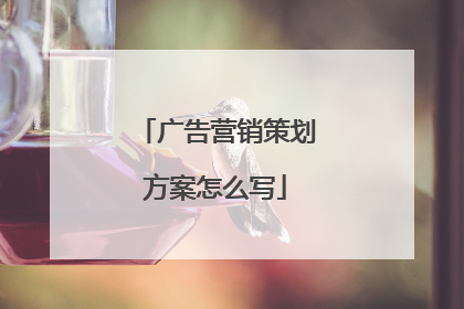 广告营销策划方案怎么写