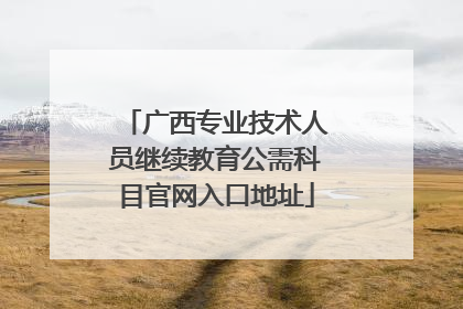 广西专业技术人员继续教育公需科目官网入口地址
