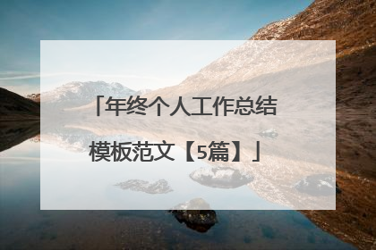 年终个人工作总结模板范文【5篇】