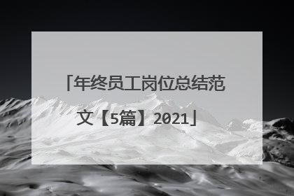 年终员工岗位总结范文【5篇】2021