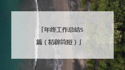 年终工作总结5篇(精辟简短)