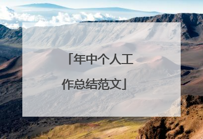 年中个人工作总结范文