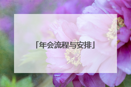 年会流程与安排