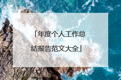 年度个人工作总结报告范文大全
