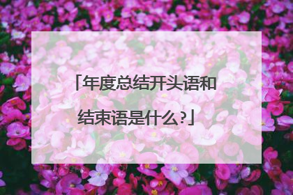 年度总结开头语和结束语是什么?