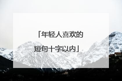 年轻人喜欢的短句十字以内