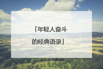 年轻人奋斗的经典语录