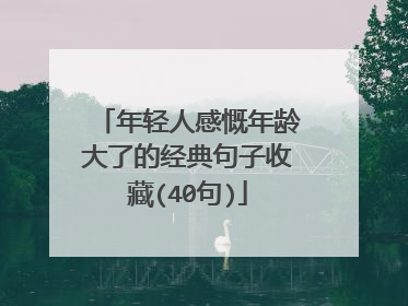 年轻人感慨年龄大了的经典句子收藏(40句)