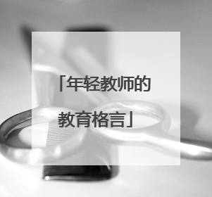 年轻教师的教育格言