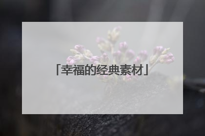 幸福的经典素材