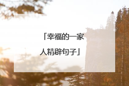 幸福的一家人精辟句子
