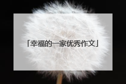 幸福的一家优秀作文