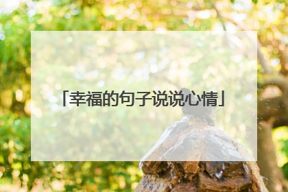 幸福的句子说说心情