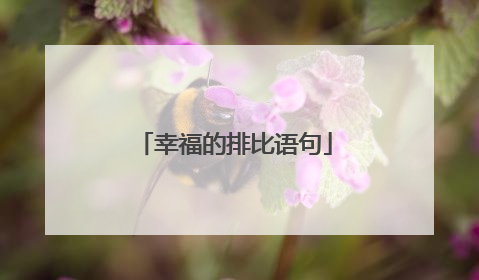 幸福的排比语句