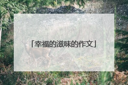 幸福的滋味的作文