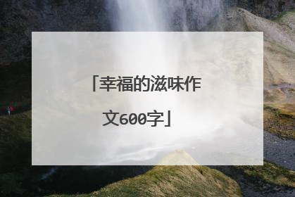 幸福的滋味作文600字
