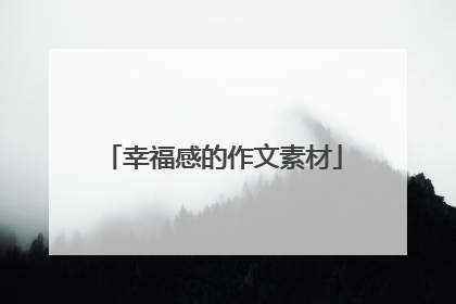 幸福感的作文素材