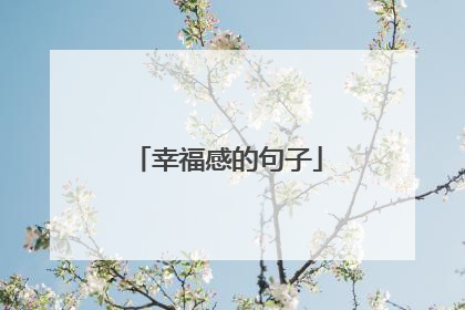幸福感的句子