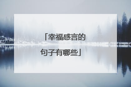 幸福感言的句子有哪些