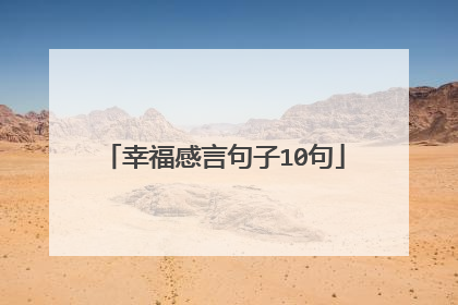 幸福感言句子10句