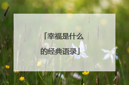 幸福是什么的经典语录